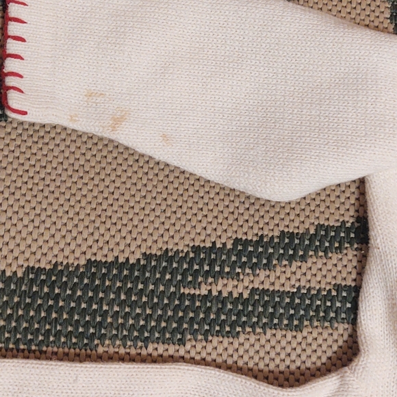 Ship N Shore Large Christmas Cardigan Sweater White Red Green Buttons Beaded - Picture 6 of 9